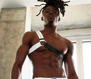 GREGG HOMME Harness Solid Gold Ring And Zipper Adjustable Snaps White 190860 1351