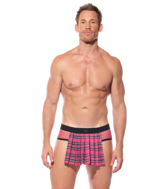 Gregg Homme Kilt Brief Combo Open Pouch KINKILT Soft Mesh Pink Briefs 210503 GT43