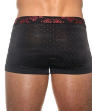 Gregg Homme See - Through Boxer Trunk THORN Stylish Zipper Sheer Black 200055 G1433