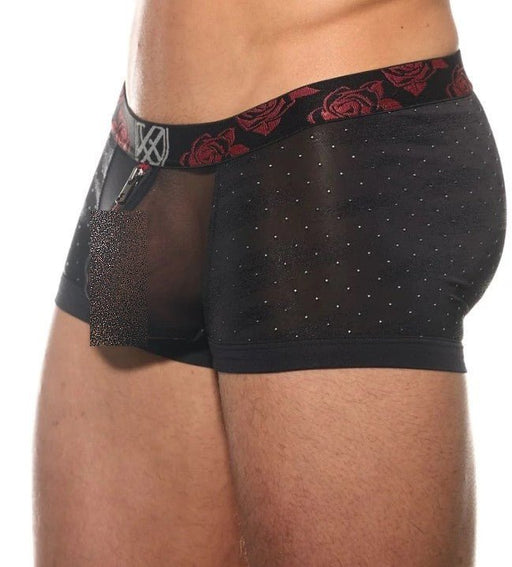 Gregg Homme See - Through Boxer Trunk THORN Stylish Zipper Sheer Black 200055 G1432