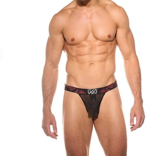 Gregg Homme See - Through Thong THORN Stylish Front Zipper Sheer Black 200004 G524