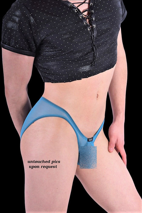 GREGG HOMME Sheer Briefs Kasanova See - Through Brief C - Ring Light Blue 35 - SexyMenUnderwear.com