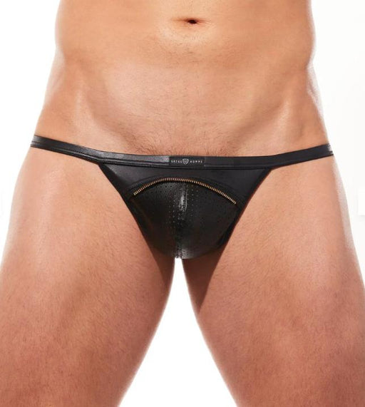 Gregg Homme Solid Gold String Faux Leather Black 190814 G522