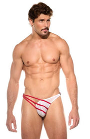 GREGG HOMME Thong Slingshot Detachable Clips Sheer Thongs White 200204 G461