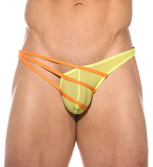 Gregg Homme Thongs SLINGSHOT With Detachable Clips Sheer Yellow 200204 G1142