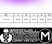 Gymnetixxx Jock sizing chart with Breedwell branding