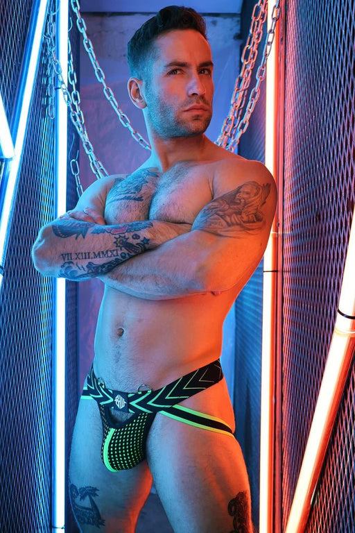 Jockstrap BREEDWELL Dic*matized Peek - a - Boo Jock in Neon Green 492