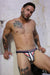 Jockstrap BREEDWELL Locker - Room Jock Molded Metal Buckles in Navy Blue White - SexyMenUnderwear.com