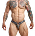 Jockstrap MOB DNGEON Eroticwear Chain Jock Faux Leather Titanium - Camo O/S DMBL02 - SexyMenUnderwear.com