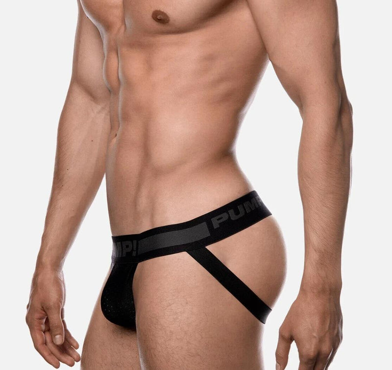 Jockstrap PUMP! Full Black Mesh Jock Ninja Elastic Waistband 15016 131