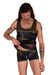 Kit Gregg Homme L Tank Top & M Boxer Front Zip Black/Neon Green 33656 MX14 - SexyMenUnderwear.com