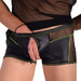 Kit Gregg Homme L Tank Top & M Boxer Front Zip Black/Neon Green 33656 MX14 - SexyMenUnderwear.com