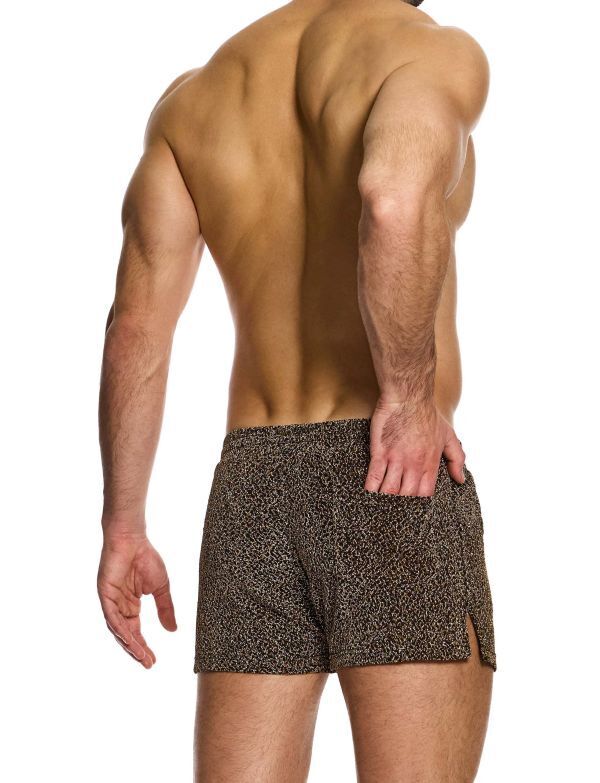 Knitted Shorts MODUS VIVENDI Crackled Slim Fit Retro - Shorts Yarns Brown 25361 B932