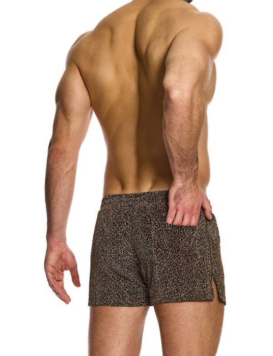 Knitted Shorts MODUS VIVENDI Crackled Slim Fit Retro - Shorts Yarns Brown 25361 B93 - SexyMenUnderwear.com