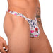 L SMU Sensual Thong Floral Explosion White 33595 MX14 - SexyMenUnderwear.com