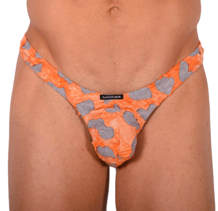 L Wojoer Sexy Orange and Grey Special Thong 33935 MX18 - SexyMenUnderwear.com