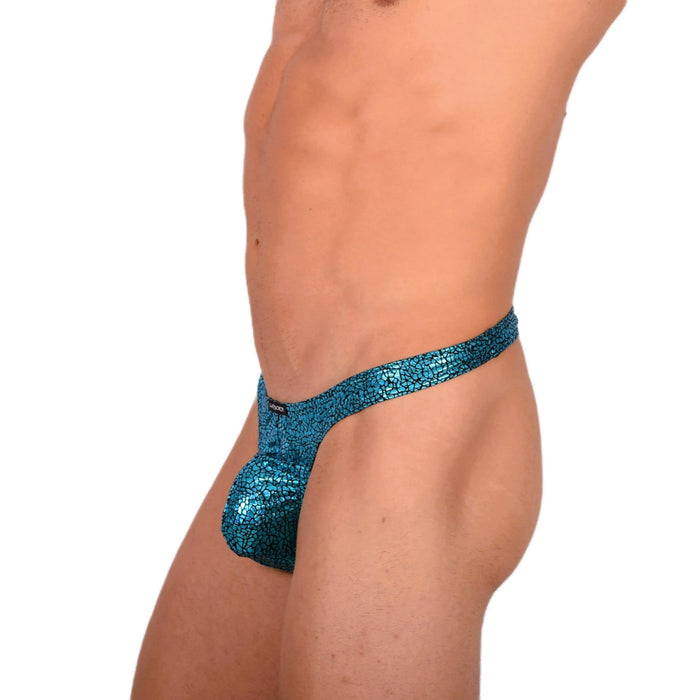 L Wojoer Sexy Reptile Turquoise Thong 33932 MX18 - SexyMenUnderwear.com