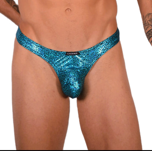 L Wojoer Sexy Reptile Turquoise Thong 33932 MX18 - SexyMenUnderwear.com