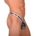 L Wojoer Sexy Silver Disco Thong 33933 MX18 - SexyMenUnderwear.com