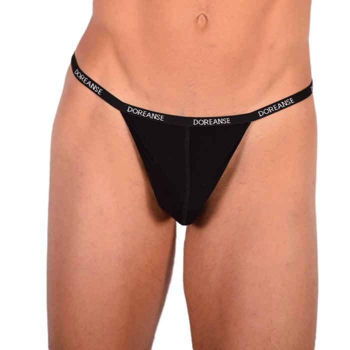 Large DOREANSE Strings Polyamide Black Thong 1390 11 - SexyMenUnderwear.com