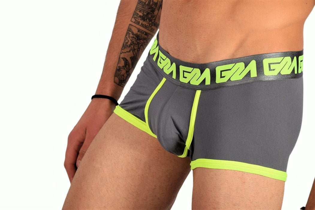 Large Garcon Model Boxer Trunk Neon Grey 3 - SexyMenUnderwear.com