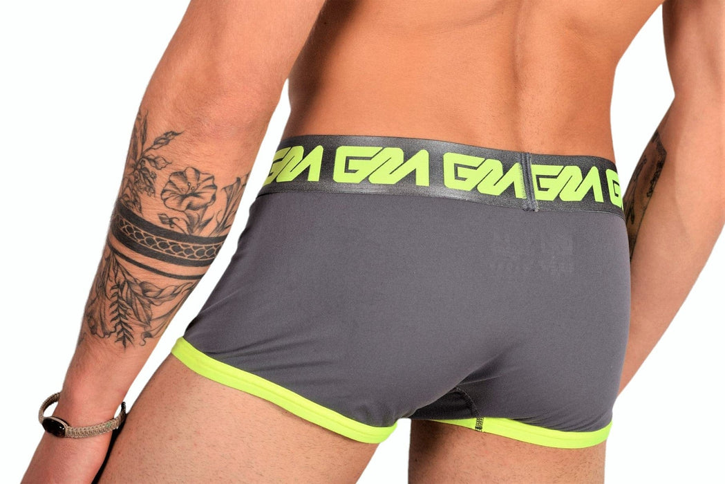 Large Garcon Model Boxer Trunk Neon Grey 3 - SexyMenUnderwear.com