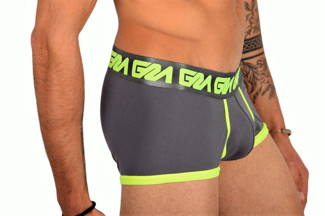 Large Garcon Model Boxer Trunk Neon Grey 3 - SexyMenUnderwear.com