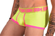 Large Garcon Model Boxer Trunk Neon Yellow Pink 3 - SexyMenUnderwear.com