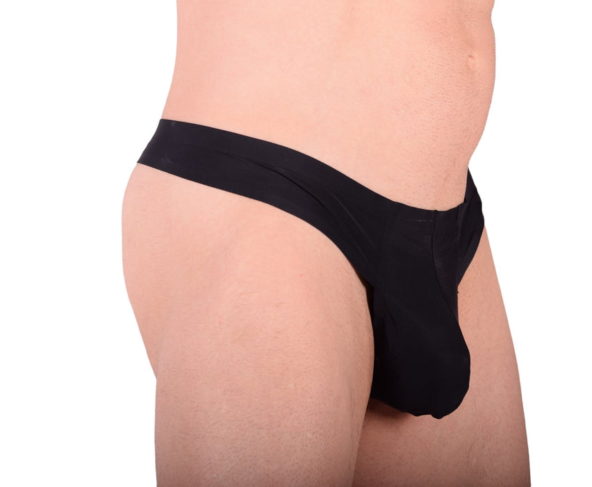 Large JJ MALIBU Seamless Mesh Bulge Thong Black JJ1 - SexyMenUnderwear.com