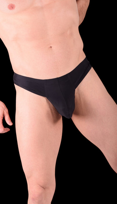 Large JJ MALIBU Seamless Mesh Bulge Thong Black JJ1 - SexyMenUnderwear.com