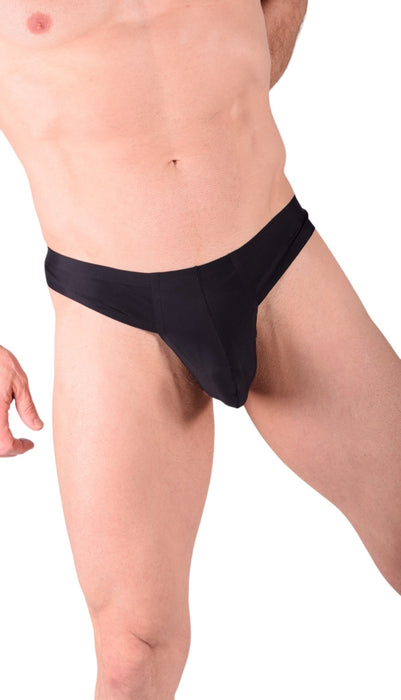 Large JJ MALIBU Seamless Mesh Bulge Thong Black JJ12