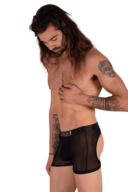 LARGE JJ MALIBU Sheer Opened Back Boxer Briefs Backless 22
