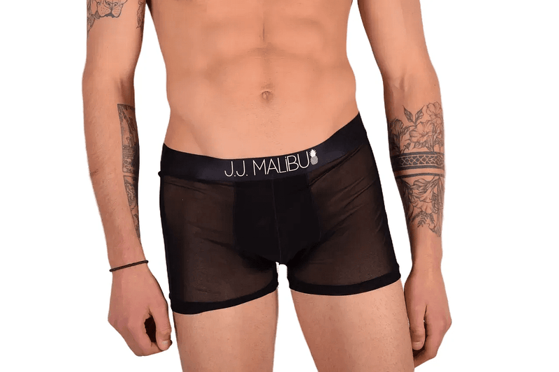 LARGE JJ MALIBU Sheer Opened Back Boxer Briefs Backless 24