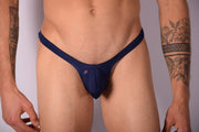 Large JOE SNYDER Polyamide Elastane Bulge Thong Navy BUL02 22