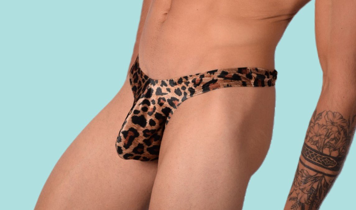 LARGE L'Homme Invisible String Bikini Leopard UW11 - MIC 3 - SexyMenUnderwear.com