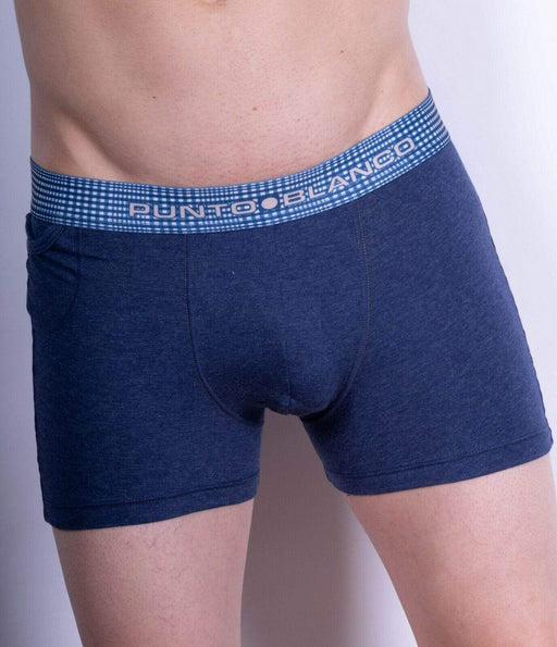 Large Punto Blanco Boxer Trunk Heritage Long Boxers Organic Cotton Blue 3485 91