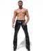 Large RUFSKIN Flare - Leg Pants GILT Onyx Metallic Reflective Finish Faux - Fly 13 - SexyMenUnderwear.com