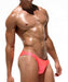 Large RUFSKIN Swim - Brief TUCK Luxury Swimwear Gleaming Metallic Neon Coral 54 - SexyMenUnderwear.com