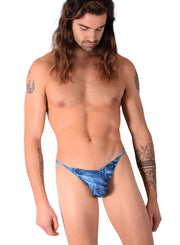 Large SKINZ Tanning Thong Blue print 2159 30" 32" 1