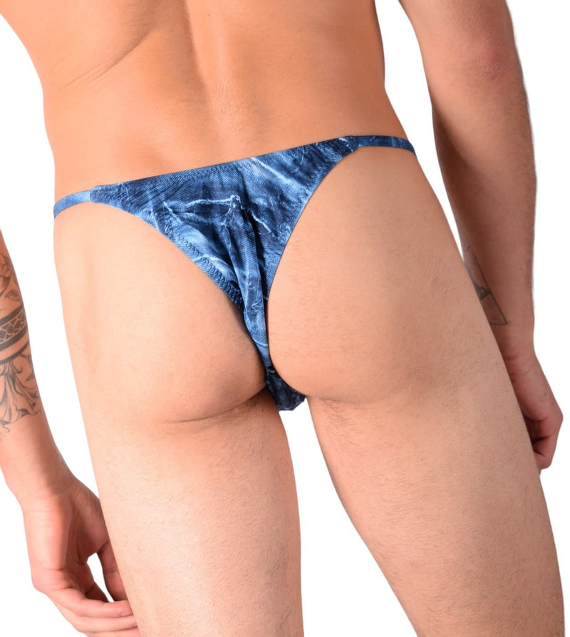 Large SKINZ Tanning Thong Blue print 2159 30" 32" 14