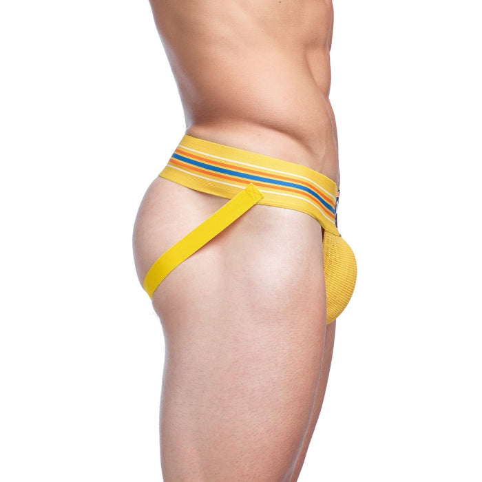 Large SKULL & BONES Jockstrap Locker Room Vintage Jock Yellow 9 - SexyMenUnderwear.com