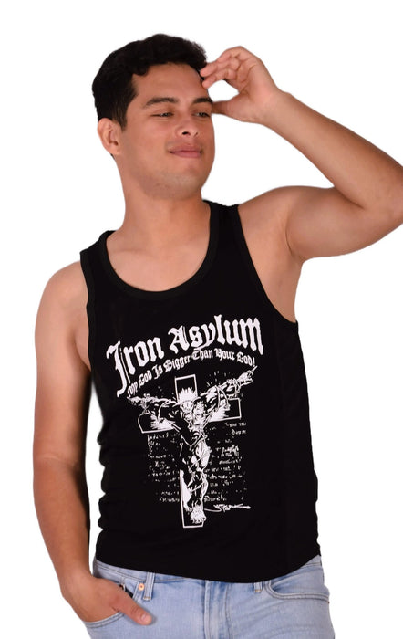 LARGE SMU Gym King Tank top Black and White 33739 MX16 - SexyMenUnderwear.com