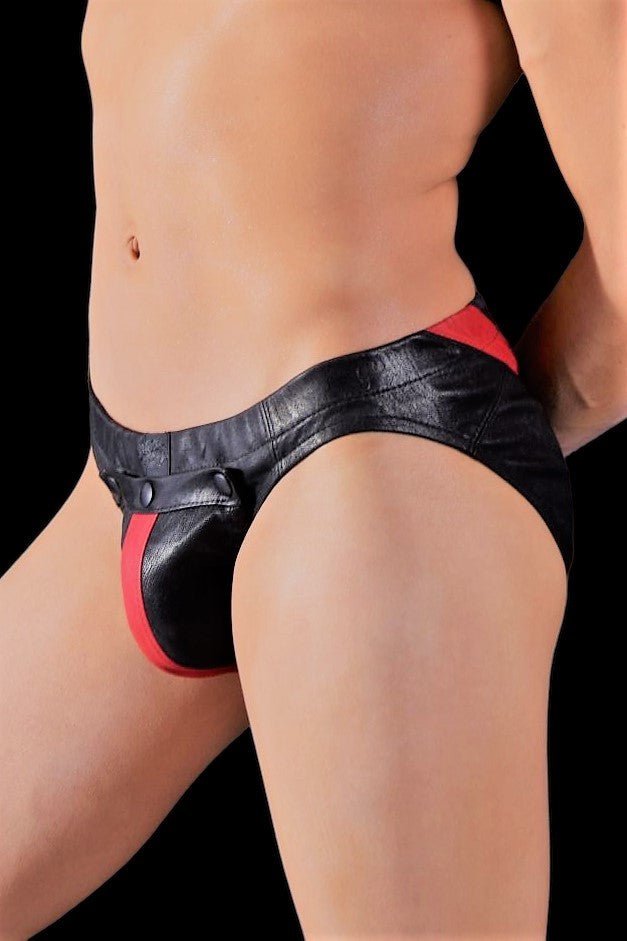Large SMU Leather KIT Brief Harness Black Red 34150 MX214