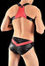 Large SMU Leather KIT Brief Harness Black Red 525965 MX9 - SexyMenUnderwear.com