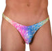 LARGE SMU Sensual Thong Silver Rainbow 33498 MX13 - SexyMenUnderwear.com