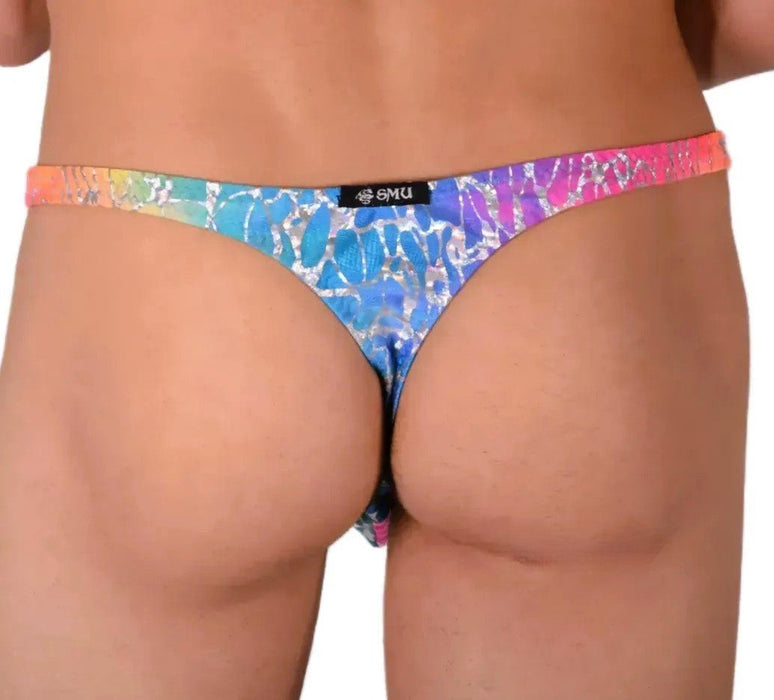 LARGE SMU Sensual Thong Silver Rainbow 33498 MX13 - SexyMenUnderwear.com