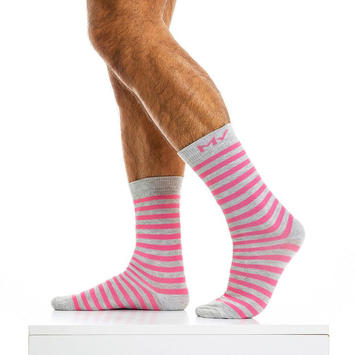 L/XL Mid Cut Sock Modus Vivendi Cotton Socks Pop Melange Fushia XS2013 B85 - SexyMenUnderwear.com