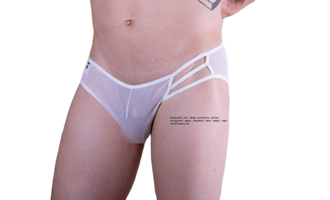 L/XL MOB EroticWear Super Sexy Mens Underwear Side Way Mesh white MBL33 31