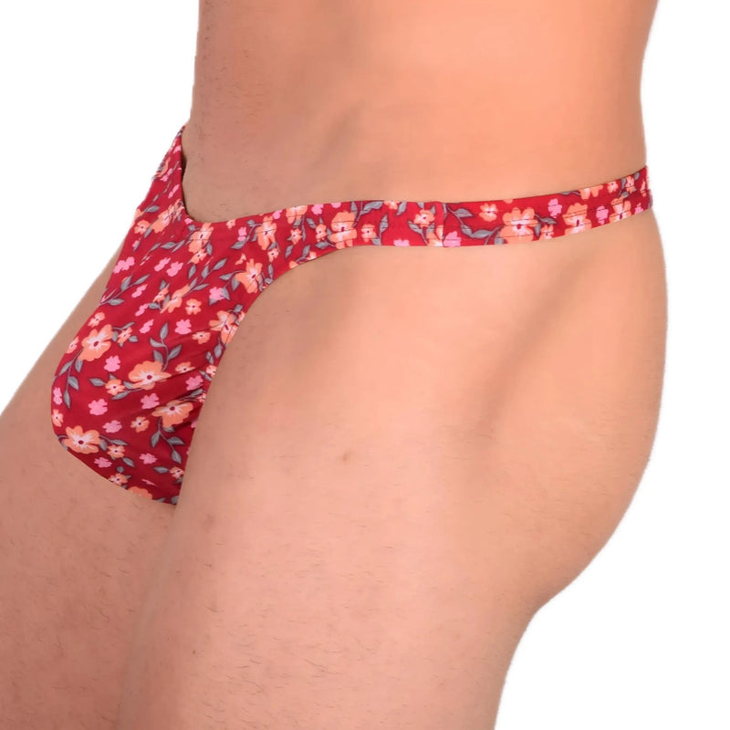 M SMU Sensual Thong Wine Floral 33590 MX133