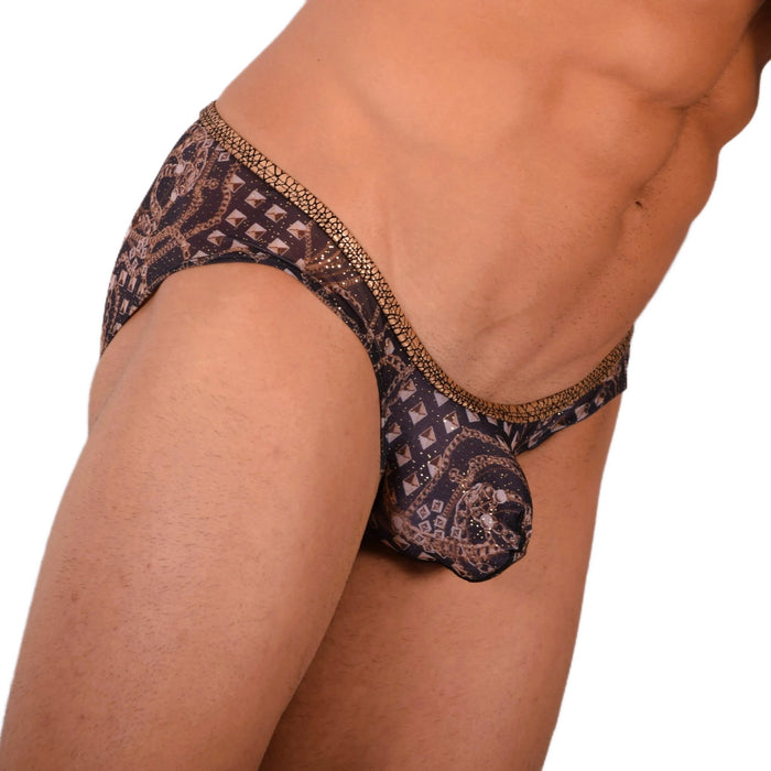 M SMU Sexy Black Gold Brief 33915 MX18 - SexyMenUnderwear.com